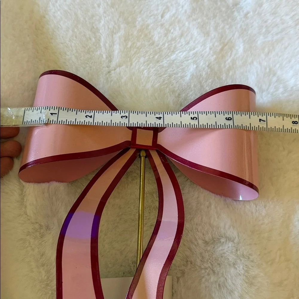 Cynthia Rowley, Christmas, red and Pink Metal Bow Christmas Tree topper